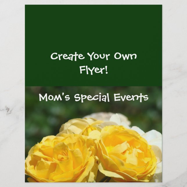 Create Your Own Flyers! Mum's Specila Events Green Flyer (Front)