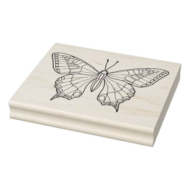 Create Your Own Flying Hand Drawn Butterfly Doodle Rubber Stamp (Stamp)