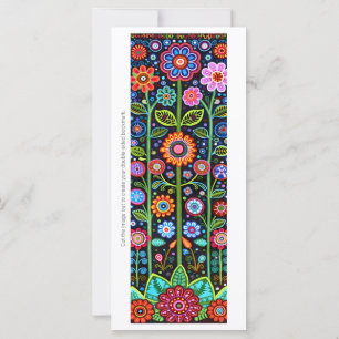 Create Your Own Folk Art Flowers Bookmark Card
