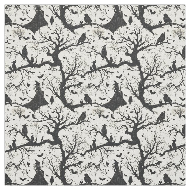 Create Your Own Forest Witch Ivory Toile Fabric (Swatch)