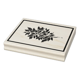 Create Your Own Framed Leaf Foliage Floral Sprig Rubber Stamp