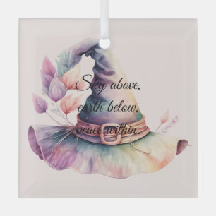 Create Your Own Frilly Rainbow Witch Hat Leaves Glass Tree Decoration