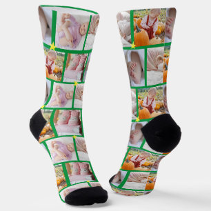 Create your own Fun 5-photo collage Crew Socks