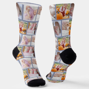 Create your own Fun 5-photo collage Crew Socks