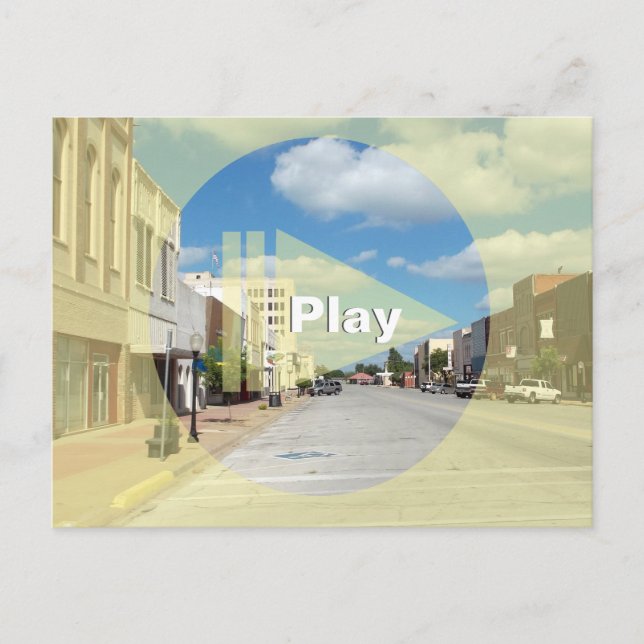 Create Your Own Fun Play Button Over Your Photo Postcard (Front)