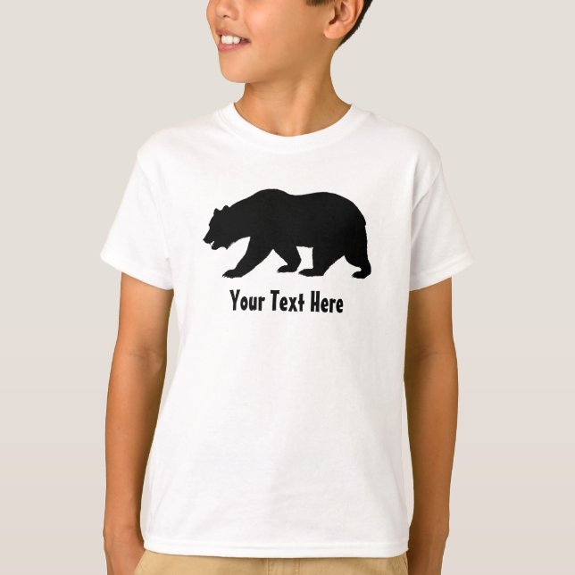 Create Your Own Funny Black Bear Name T-Shirt (Front)
