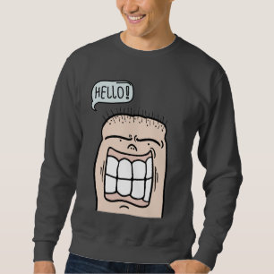 Create your own Funny face says hello  Sweatshirt