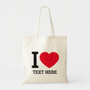 Create Your Own Funny I love Tote Bag