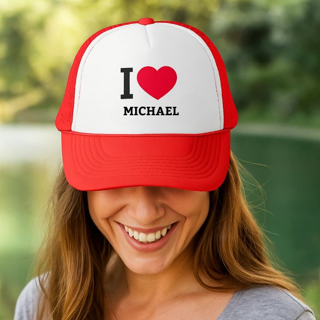 Create Your Own Funny I love  Trucker Hat (Create Your Own Funny I love Trucker Hat)