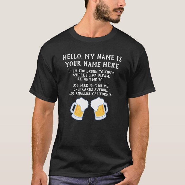 Create your Own Funny Oktoberfest Beer Drinking  T-Shirt (Front)