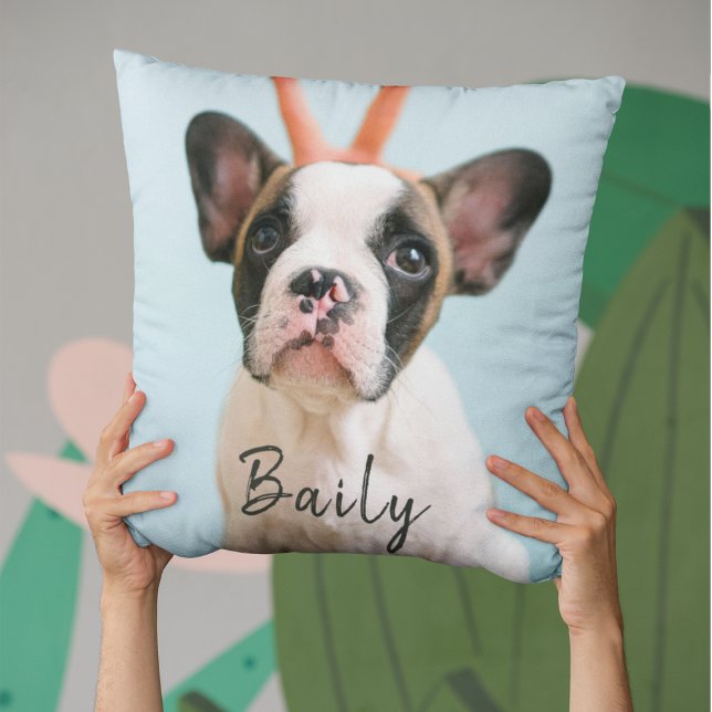 Create Your Own Funny Photo Besties Friends Dog  Cushion (Creator Uploaded)