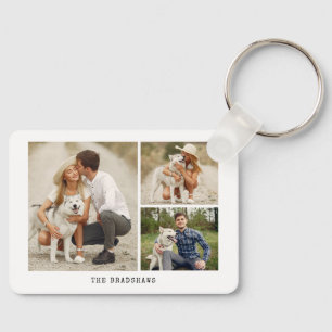 Create Your Own Gallery of 3 Photos Key Ring