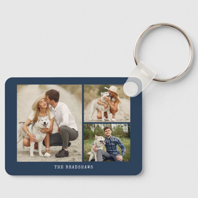 Create Your Own Gallery of 3 Photos Key Ring (Front)