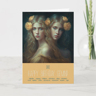 Create Your Own Gemini Sun Sign Zodiac Goddess Holiday Card
