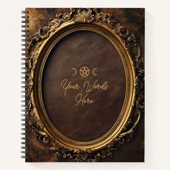 Create Your Own Gilded Faux Brown Leather Notebook (Front)
