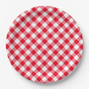 Create Your Own Gingham Country Wedding Paper Plate