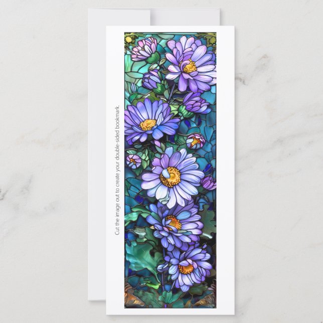 Create Your Own Glass Purple Gerberas Bookmark (Front)