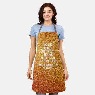 Create Your Own Glitter Custom Womens Gold Aprons