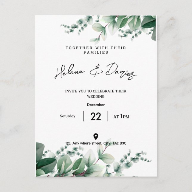  Create Your Own - Go Green Announcement Postcard (Front)