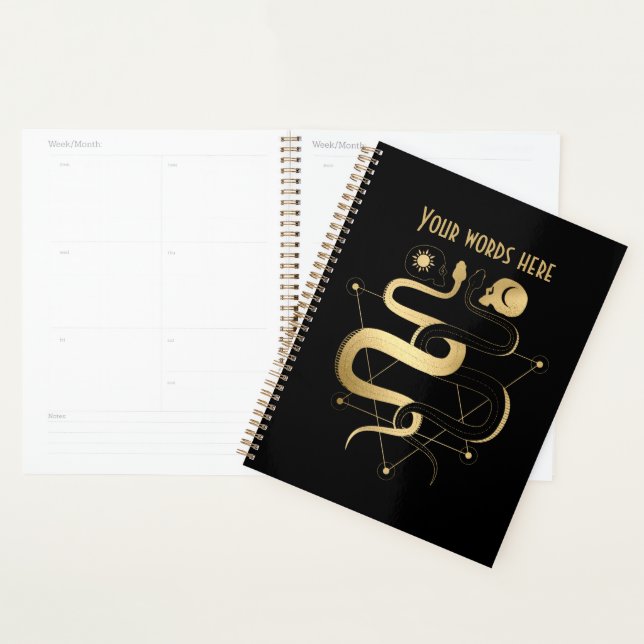 Create Your Own Gold Arcane Lovers Tarot Planner (Display)
