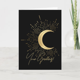 Create Your Own Gold Arcane Moon Tarot Holiday Card