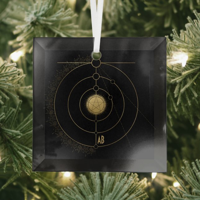 Create Your Own Gold Arcane Pentacle Tarot Glass Tree Decoration (Insitu)