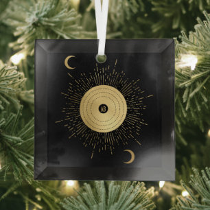 Create Your Own Gold Arcane Sun Tarot Glass Tree Decoration