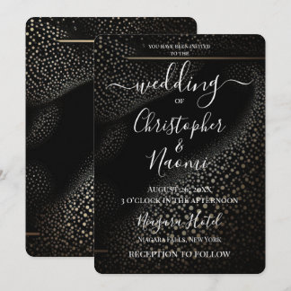 Create Your Own Gold Dots on Black Invitation