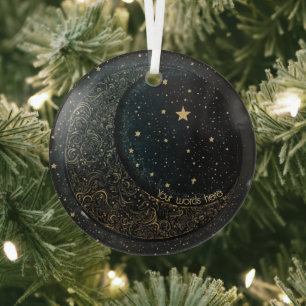 Create Your Own Gold Filigree Moon Celestial Glass Tree Decoration
