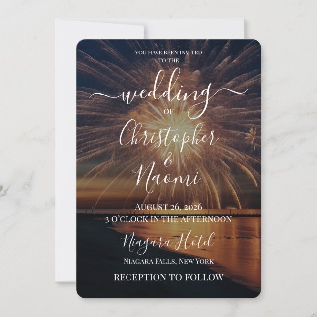 Create Your Own Gold Fireworks Invitation (Front)