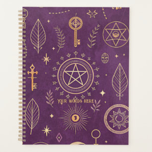 Create Your Own Gold Floral Magic Symbols Purple Planner