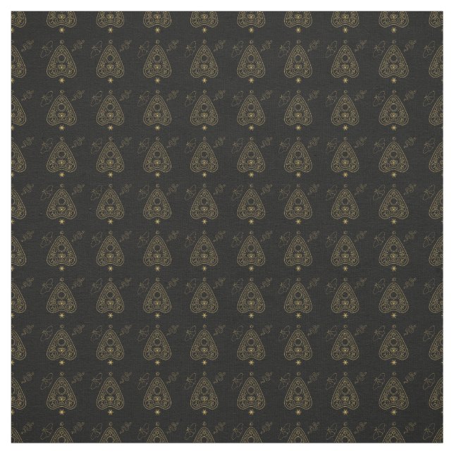 Create Your Own Gold Ouija Planchette Black Fabric (Swatch)