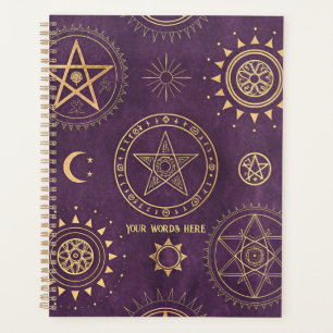 Create Your Own Gold Pentacles Moon Purple Planner
