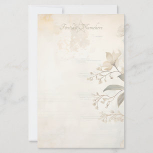 Create Your Own Golden Bouganvillea Flowers Floral Stationery