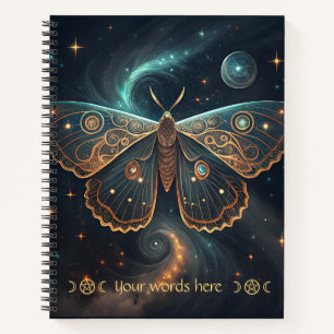 Create Your Own Golden Celestial Moth Notebook