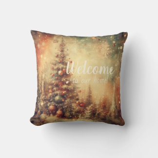 Create Your Own Golden Christmas Tree Forest Cushion