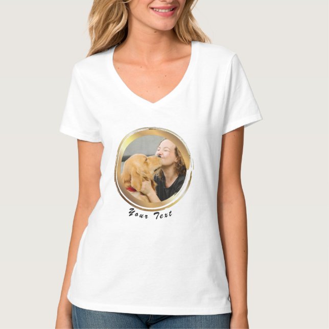 Create Your Own Golden Circle Dog Photo T-Shirt (Front)