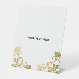 Create Your Own Golden Elegant Pedestal Sign