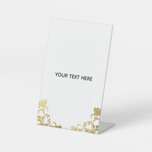 Create Your Own Golden Elegant Pedestal Sign