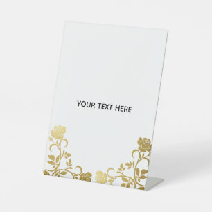 Create Your Own Golden Elegant Pedestal Sign
