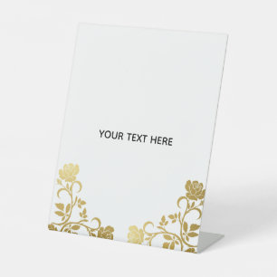 Create Your Own Golden Elegant Pedestal Sign