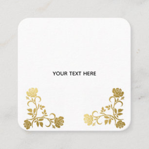 Create Your Own Golden Elegant Square Business Card