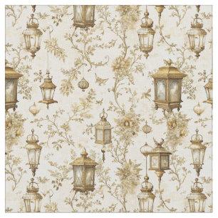 Create Your Own Golden Magic Lanterns Floral Toile Fabric