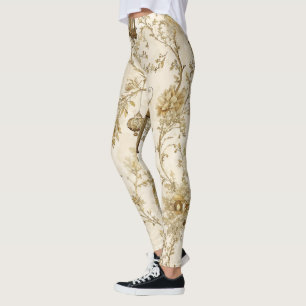 Create Your Own Golden Magic Lanterns Floral Toile Leggings