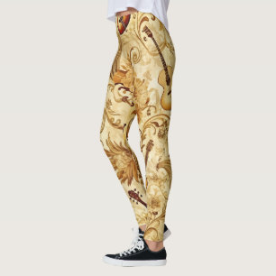 Create Your Own Golden Musical Collage Leggings