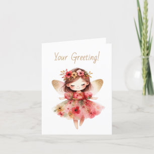 Create Your Own Golden Poppies Christmas Angel Holiday Card