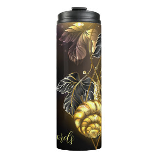 Create Your Own Golden Snail on Leaves Thermal Tumbler