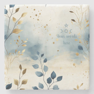Create Your Own Golden Summer Leaves Minimilist Stone Coaster
