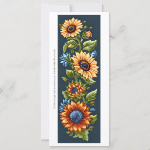 Create Your Own Golden Sunflowers Bookmark Card