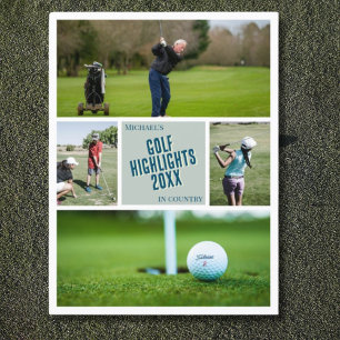 Create your own golf golfing highlights photo post postcard